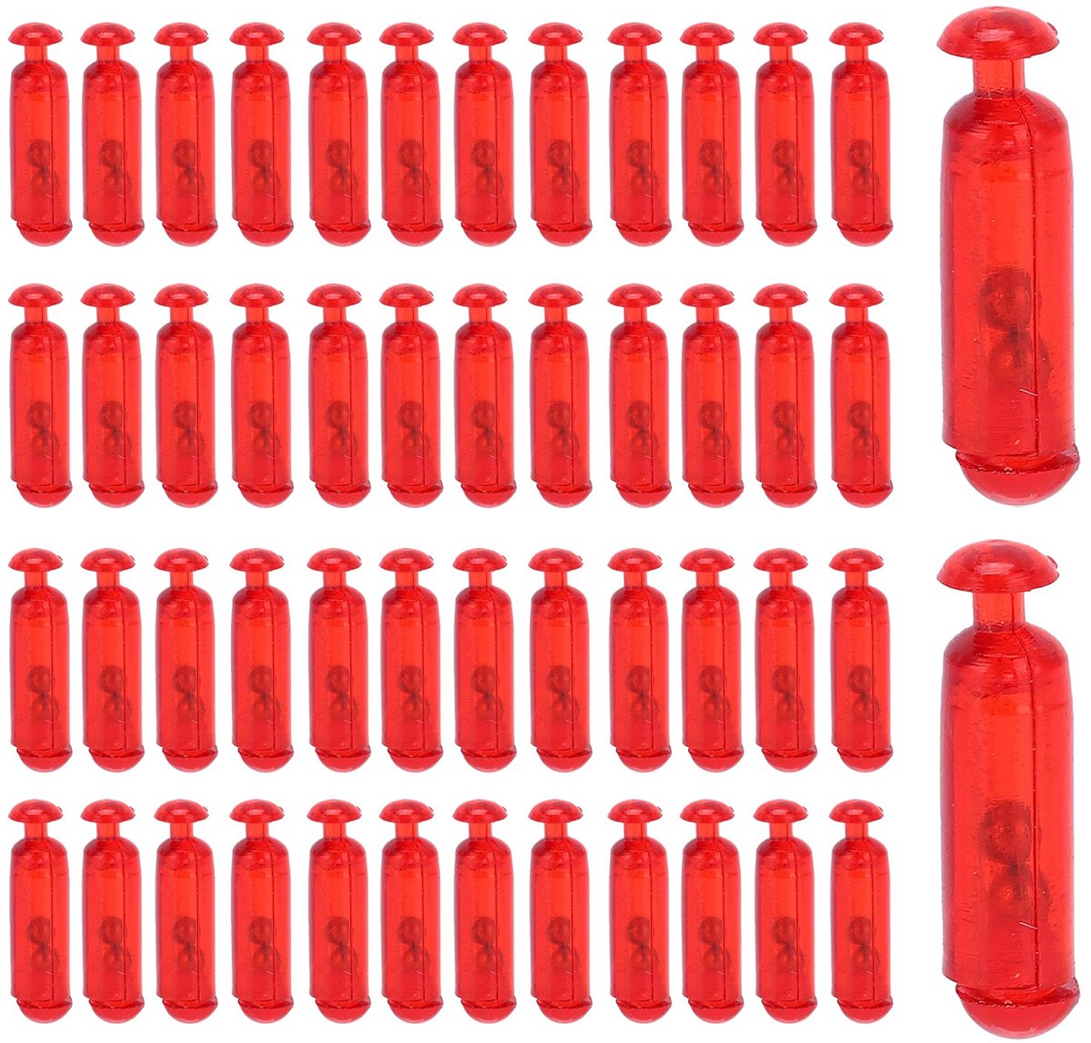 Fishing Lure Bait Rattle, 50 Pieces 15mm Fishing Lure Insert Tube Rattles Fishing Accessory for Soft Fish; (Red)