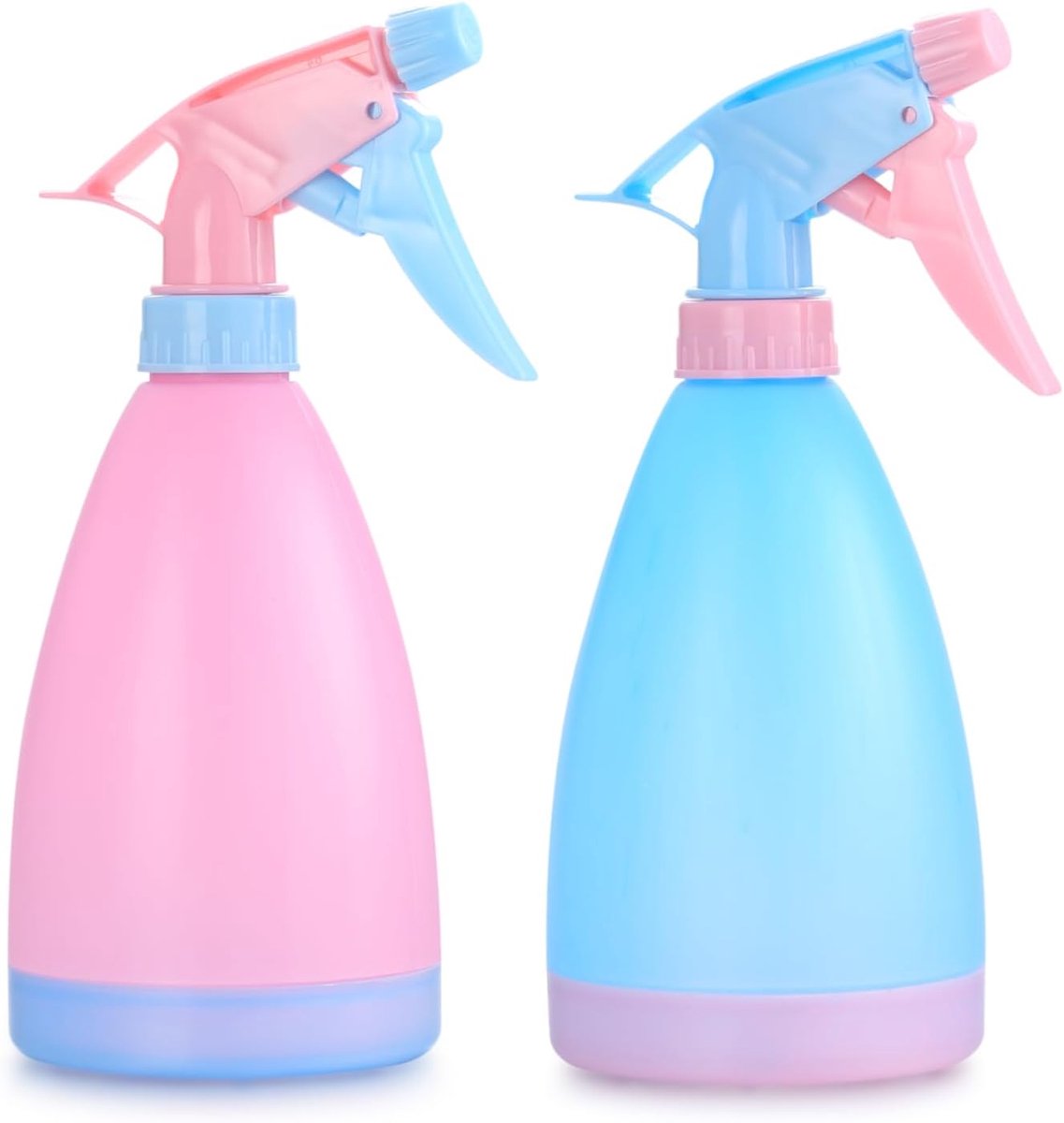 Set Van 2 Lege Sprayflacons 500ml - Plantenspuit - Spuitfles - Spray Bottle - Drukspuit - Waterverstuiver - Plantensproeier - Bloemensproeier - Multifunctionele Spuitfles - Met Verstelbare Sproeikop - Voor Planten, Bloemen, Tuin, Kappers - Roze Blauw
