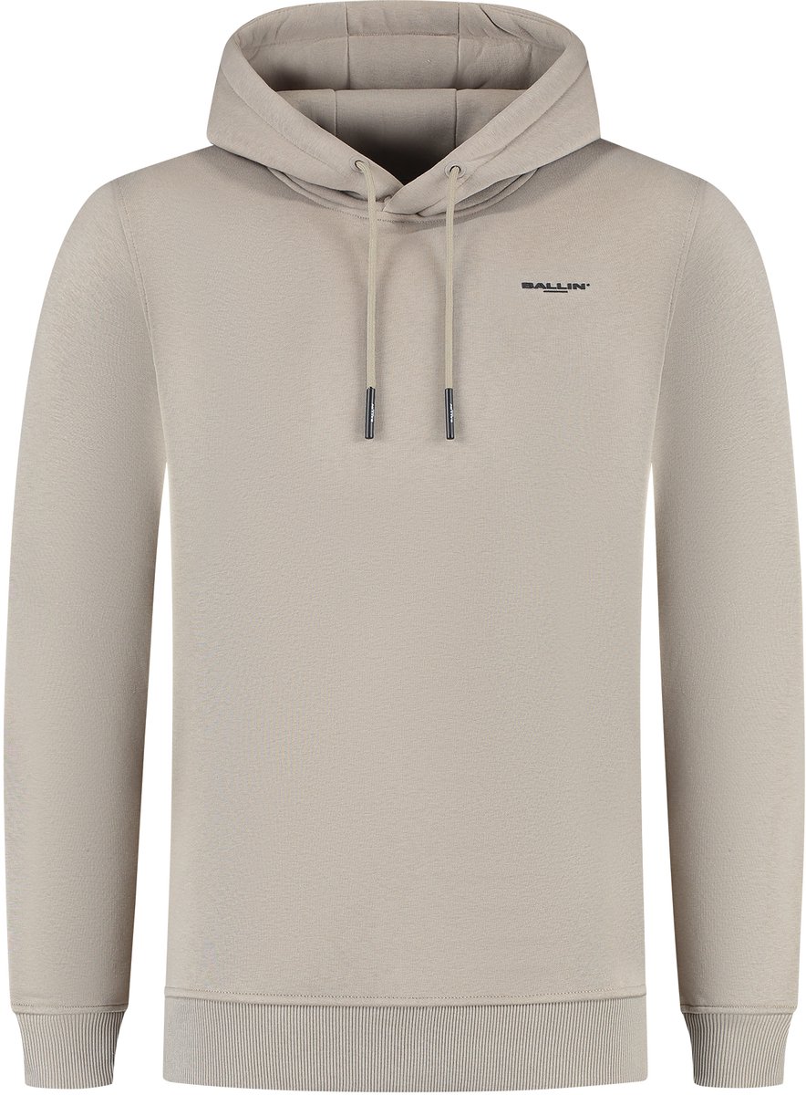 Ballin Amsterdam - Heren Regular fit Sweaters Hoodie LS - Taupe - Maat S