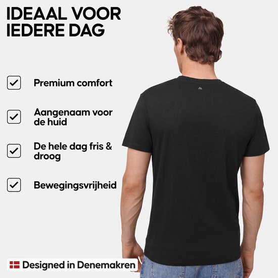 T-Shirt DANISH ENDURANCE pour Homme - Col V- Wit et Zwart - Lot de 2 - L