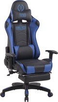 Bureaustoel - Game stoel - Sportief - Voetensteun - In hoogte verstelbaar - Kunstleer - Blauw/zwart - 51x67x138 cm