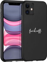iPhone 11 Hoesje Siliconen - iMoshion Design hoesje - Zwart / Fuck Off