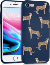 iMoshion Hoesje Geschikt voor iPhone SE (2022) / SE (2020) / 8 / 7 Hoesje Siliconen - iMoshion Design hoesje - Blauw / Meerkleurig / Leopard Animal