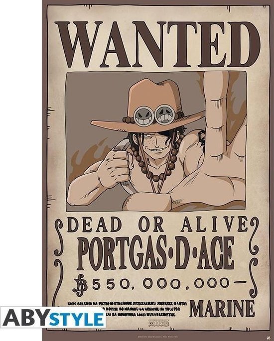 ONE PIECE - Poster 91X61 - Wanted Ace