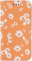 Portemonnee Hoesje met Bloemen Print Oranje Geschikt voor Apple iPhone 11 Pro