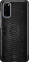 Samsung S20 rondom bedrukt hoesje - Black croco | Samsung Galaxy S20 case | Hardcase backcover zwart