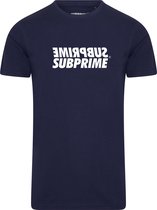 Subprime - Heren Tee SS Shirt Mirror Navy - Blauw - Maat XXL