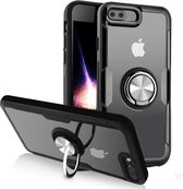 iPhone SE 2020 / 7 / 8 hoesje Carbon Fiber Metalen Platen ring grip houder
