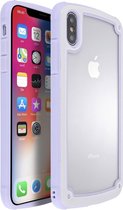 Voor iPhone XR snoepkleurige TPU transparante schokbestendige behuizing (paars)