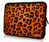 Sleevy 15.6 laptophoes oranje panterprint - laptop sleeve - laptopcover - Sleevy Collectie 250+ designs