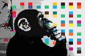 BANKSY The Thinker Monkey Damien Hirst Canvas Print