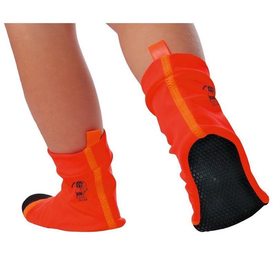 2x Oranje zwembad sokken maat 24-27 - Anti uitglijden sokken voor kinderen - zwemsokken - Bema