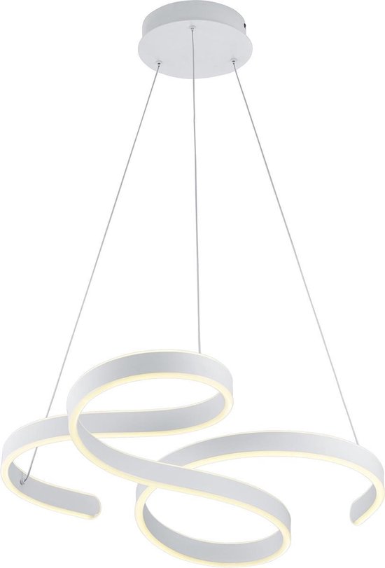 LED Hanglamp - Hangverlichting - Trion Frinco - 52W - Warm Wit 3000K - Dimbaar - Rond - Mat Wit - Aluminium