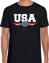 Amerika / America / usa landen t-shirt zwart heren 2XL