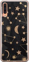 Samsung A50/A30s hoesje siliconen - Counting the stars | Samsung Galaxy A50/A30s case | zwart | TPU backcover transparant