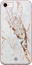 iPhone 8/7 hoesje siliconen - Marmer goud | Apple iPhone 8 case | TPU backcover transparant