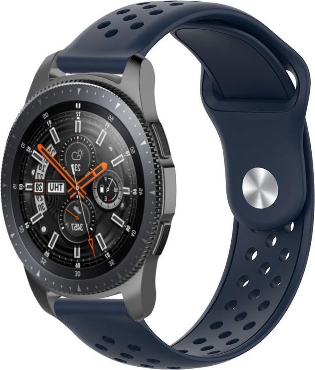 Universeel Smartwatch 22MM Bandje Siliconen met Ventilatiegaten Blauw