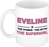 Eveline The woman, The myth the supergirl cadeau koffie mok / thee beker 300 ml