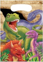 16x stuks Dinosaurus thema uitdeelzakjes/feestzakjes - Kinderfeestje/kinder verjaardag Dino