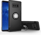 Voor Galaxy Note 8 PC + TPU magnetische beschermhoes met 360 graden rotatie ringhouder (zwart)