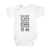 Rompertjes baby met tekst - The world's best dad belongs to me - Romper wit - Maat 74/80