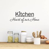 Muursticker Kitchen Heart Of Our Home - Zwart - 80 x 30 cm - keuken engelse teksten