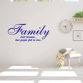 Muursticker Family - Donkerblauw - 120 x 52 cm - woonkamer slaapkamer engelse teksten