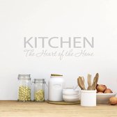 Muursticker Kitchen The Heart Of The Home -  Lichtgrijs -  80 x 27 cm  -  keuken  engelse teksten  alle - Muursticker4Sale