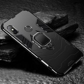 PC + TPU schokbestendige beschermhoes met magnetische ringhouder voor Xiaomi Redmi Note 6 Pro (zwart)
