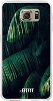 Samsung Galaxy S6 Hoesje Transparant TPU Case - Palm Leaves Dark #ffffff