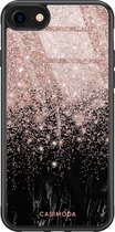 iPhone SE 2020 hoesje glass - Marmer twist | Apple iPhone SE (2020) case | Hardcase backcover zwart