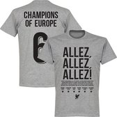 Liverpool Allez Allez Allez Champions of Europe 6 T-Shirt - Grijs - XL