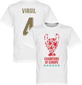 Liverpool Trophy Virgil 4 Champions of Europe 2019 T-Shirt - Wit - XXL