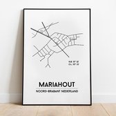 Mariahout city poster, A3 (30x40 cm) met lijst, plattegrond poster, woonplaatsposter, woonposter