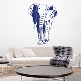 Muursticker Olifant -  Donkerblauw -  87 x 120 cm  -  slaapkamer  woonkamer  dieren - Muursticker4Sale