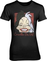 Disney 101 Dalmatians Dames Tshirt -S- Cruella De Vil Zwart