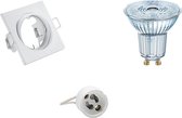 LED Spot Set - OSRAM Parathom PAR16 940 36D - GU10 Fitting - Dimbaar - Inbouw Vierkant - Mat Wit - 5.5W - Natuurlijk Wit 4000K - Kantelbaar 80mm