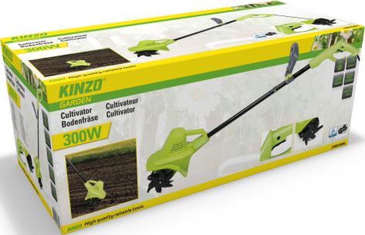 Kinzo Cultivator - Tuinfrees - 300 Watt - 4 Bladen - Voor een Gezond Gazon  | bol.com