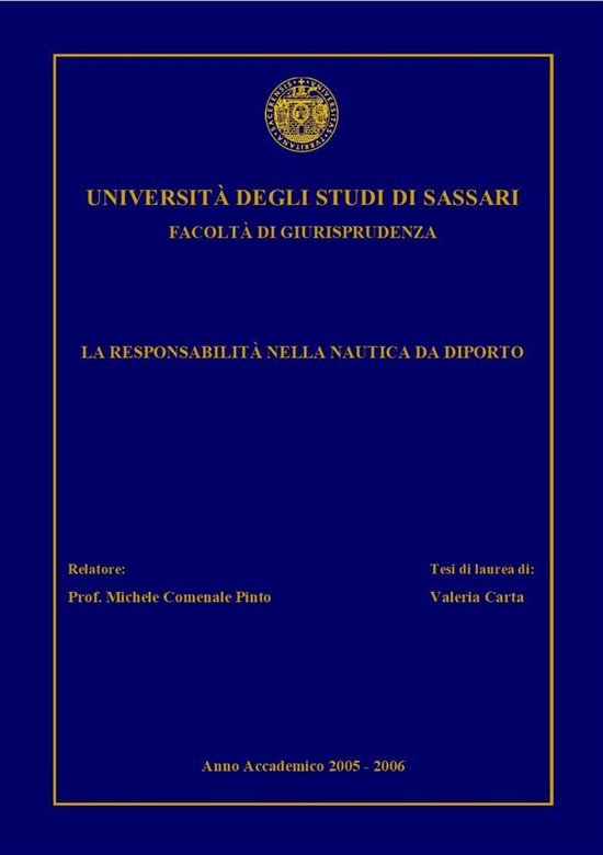 La responsabilità nella nautica da diporto - cover