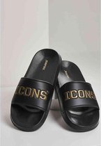 Urban Classics Slippers -42 Shoes- Icons Zwart/Goudkleurig