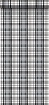ESTAhome behangpapier ruiten zwart en grijs - 138821 - 53 cm x 10.05 m
