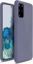 Silicone case Samsung Galaxy S20 Plus - lavendel grijs + glazen screen protector