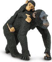 Safari Chimpansee Met Baby Junior 8 Cm Rubber Bruin