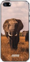 iPhone SE (2016) Hoesje Transparant TPU Case - Elephants #ffffff