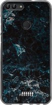 Huawei P Smart (2018) Hoesje Transparant TPU Case - Dark Blue Marble #ffffff