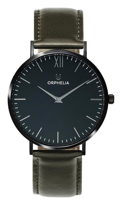 ORPHELIA Mens Analogue Watch Blackline Green Leather