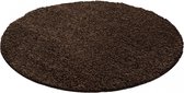 Himalaya Dream Rond Shaggy vloerkleed Bruin Hoogpolig- 120 CM ROND.