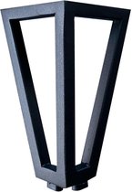Zwarte wire poot driehoek 13 cm met bevestigingsplaat