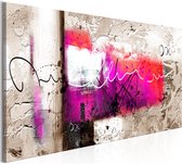 Schilderijen Op Canvas - Schilderij - Hammer (1 Part) Pink Narrow 120x40 - Artgeist Schilderij