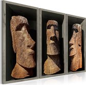 Schilderijen Op Canvas - Schilderij - Moai (Easter Island) 90x60 - Artgeist Schilderij